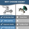 ESOW Outdoor Water Faucet SUS304 Lead- Free, Solid Irrigation Hose