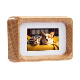 Kattepote 3 inch Wooden Mini Instant Photo Frames, with Mat for 5x3cm Mini Photos, Handcrafted Rounded Corner Natural Beech Wood Mini 2 x 3 inch Picture Frame Instant Camera Photo Frame