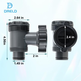 DRELD Plunger Valve for Intex Pools, Plunger Valve Connection Pool Pump Hose of 38 Compatible, On Off Plunger Valve Compatible with Intex Pool for Above Ground Pool Filter Pump