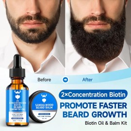 Aceite Y Bálsamo Para Barba - Kit Crecimiento 2x Con