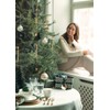 GreenGate Lucie Xmas Table Runner White with Fir Trees Embroidered