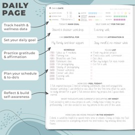 Clever Fox Self-Care Journal PRO – Wellness & Daily Reflection Notebook – Mental Health, Meditation & Mood Journal for Women, 7x10” (Aquamarine)