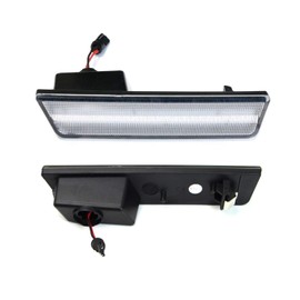 iJDMTOY Clear Lens Amber LED Front Side Marker Lamps Compatible With 08-14 Dodge Challenger, Clear LH RH Sidemarkers Powered by 24 Amber SMD LED Lights