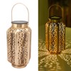 5730LED Hanging Lamp Solar Powered IP44 Waterproof Hex Hollow Lantern