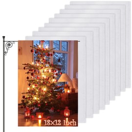 Anglecai, 10 banderas de jardín en blanco, bandera de jardín en blanco de poliéster de 18 x 12 pulgadas, para sublimación, banderas de jardín en blanco, para transferencia de calor, vinilo, banderas de jardín, para bordar, patio, decoración de día festiv