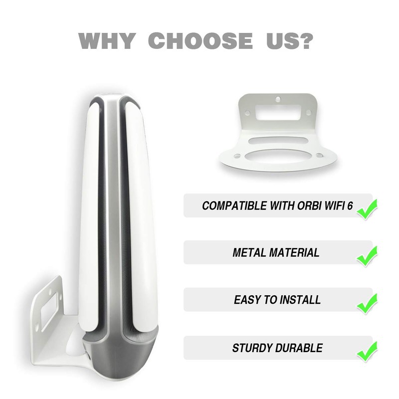 Sturdy Metal Made Wall Mount Compatible with Orbi WiFi 6,