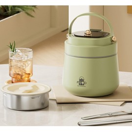 XLRPAT 46 oz portable double-layer vacuum insulated fashionable lunch box is made of BPA-free materials and 304 stainless steel. It is a necessary choice for your dining and gift giving.（Green）