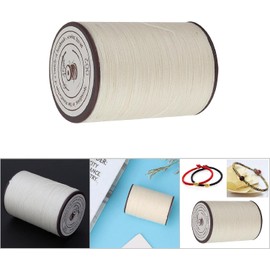 Zerodis 0,45 Mm 160 M/Rollo Cordón de Cera para Costura de Cuero, Cordón de Hilo Encerado de Poliéster para Bricolaje Artesanal de Cuero Y Fabricación de Joyas Hilo de Coser de Cuero de Buena(Beige)