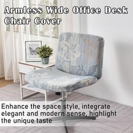 Office Chair Cover Elastic Swivel Chair Cover without Armrest 1 Seater Modern Reed Flower Slipcover