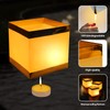 FuHigh 20Pack Paper Floating Water Lanterns,Gold+White Square Memorial Candle Lantern,Table