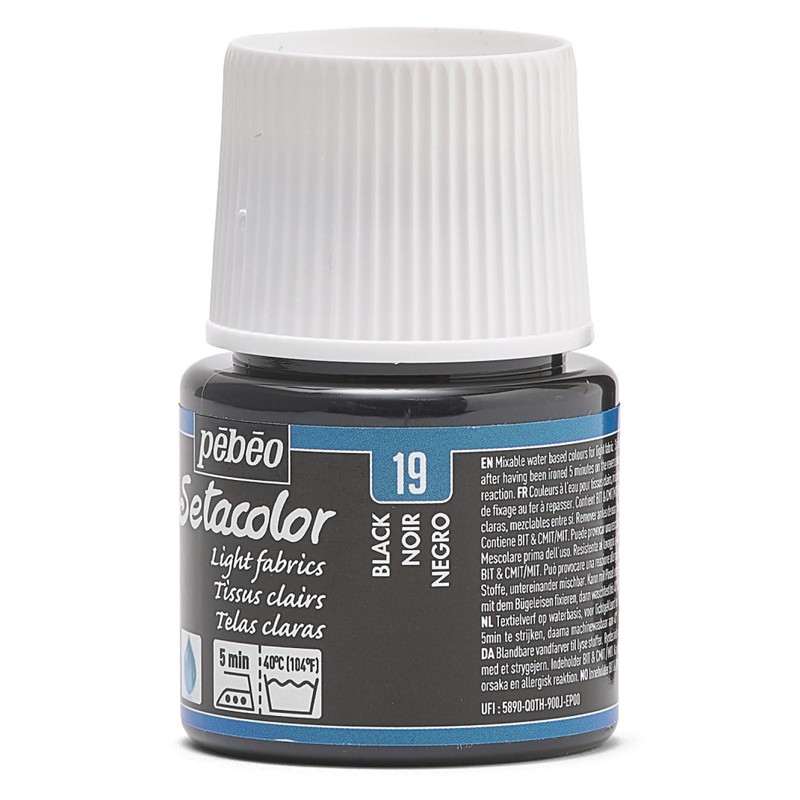 PEBEO 329-019 Setacolor Light Fabric Paint 45-Milliliter Bottle, Black,Black