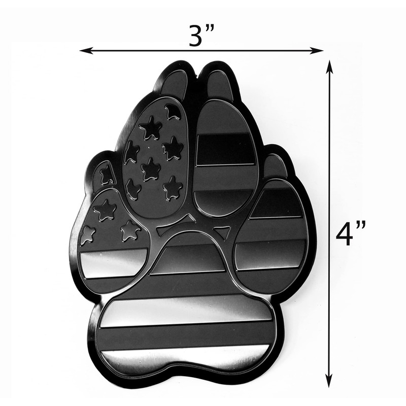 eVerHITCH American Metal Flag Dog Paw K9 Unit Auto Fender