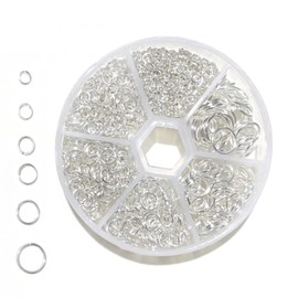 Silver Jump Rings for Jewelry Making 970Pcs Stainless Steel Jump Rings O Ring Mental Open Jump Rings Connectors Necklace Repair Kit, 4mm 5mm 6mm 7mm 8mm 10mm