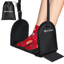 Airplane Footrest Hammock for Travel and Office Use Adjustable Portable & Lightweight Foot Sling - Sturdy Base Support