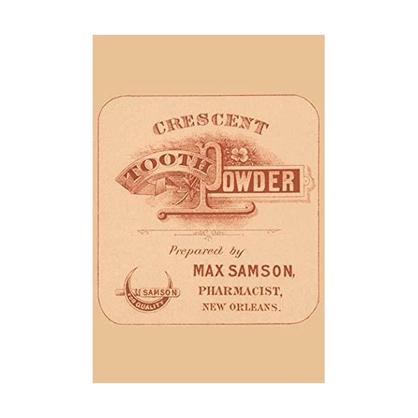 A bottle label for a tooth powder and early form