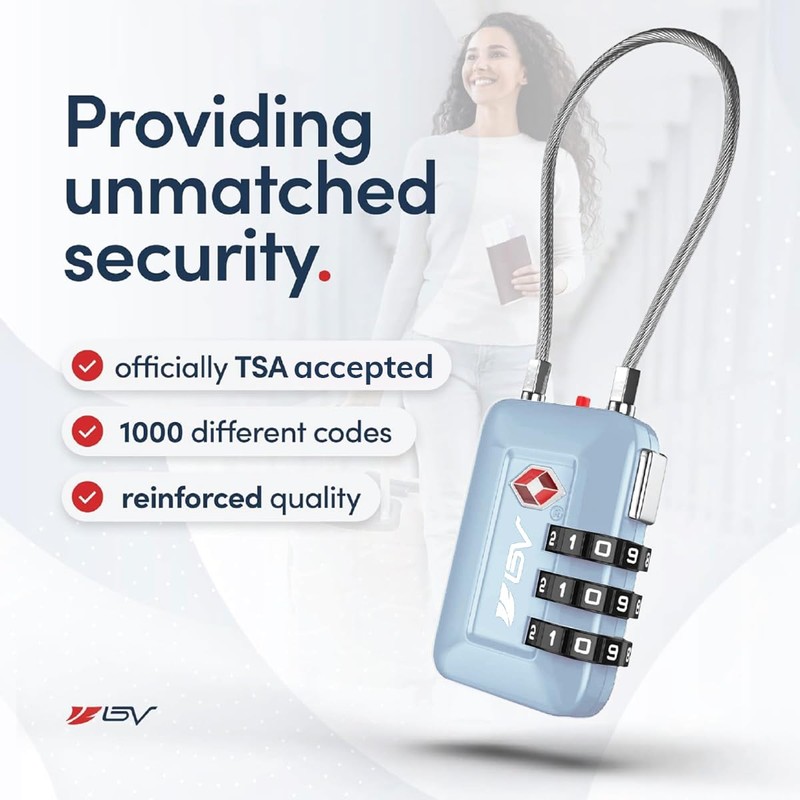 TSA Accepted Luggage Travel Lock, Advanced TSA008 core, Set-Your-Own Combination