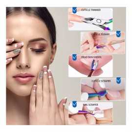 Cbiumpro Recortador De Cutículas Con Empujador De Cutículas, Raspador