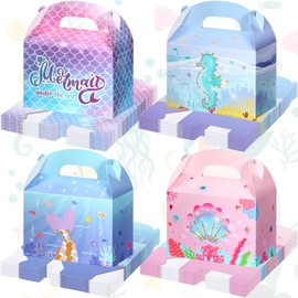 Outus 40 Pack Mermaid Party Favor Goodie Boxes Mermaid Candy Treat Boxes Mermaid Birthday Party Favor Bags Under The Sea Theme Party Birthday Baby Shower Supplies