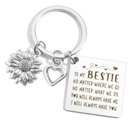 Keychains Sunflower Bestie Keychain Gift for Girlfriend, Friendship Gifts for Her, Birthday Gifts for Her, Mother's Day Gifts for Her, Graduation Gifts, Valentine's Day Gifts, New Year Giftss