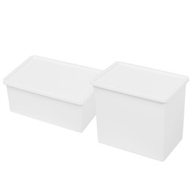 Baluue 2pcs Large Storage Boxes Lids Laundry Sorting Boxes Drawer Organizers Dustproof Storage Cases for Living Room Bedroom