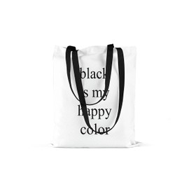 Le Jardin du Lin Printed Shopping Bag with Two Black Long Handles, Foldable Fabric Bag with Two Long Handles, Size: 48 x 55 cm