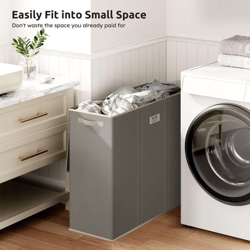 SOLEDI 180L 3-Section Laundry Hamper with Lid, Extra Large Dirty
