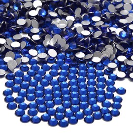 NCB NCB 1500pcs Flatback Round Glass Nail Art Rhinestones Crystal for DIY Making Accessories Shoes, Clothes, Face Art, Bags, Manicure (Sapphire, SS20 1500pcs)