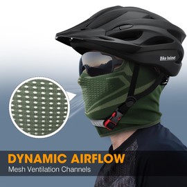 WTACTFUL Balaclava Motorcycle Summer Breathable Full Face Mask Motorcycle Mask for Men Women Winter Bicycle Snowboarding Short Green