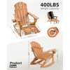 Serique Folding Adirondack Rocking Chair,4-in-1 Multifunctional Patio Chair with Retractable