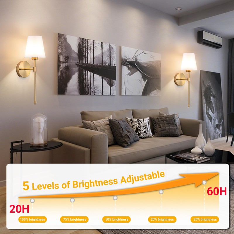Vimhou Battery Operated Wall Sconce: Peel and Stick Adhesives Stick