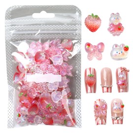 Nail Bows | 100X Bunny Bow Nail Decor Charm | Cute Manicure Tips Embellishment Decoration for Dating Daily Commuting Event Styling