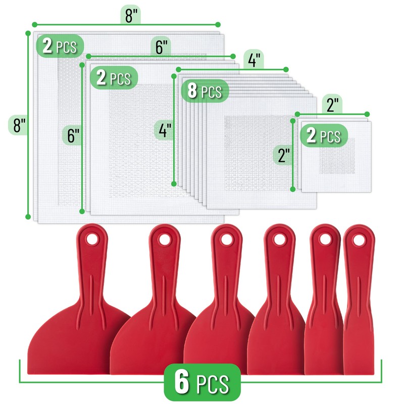 Bates- Drywall Repair Kit, 20 pcs, 2/4/6/8 Inch, Dry Wall