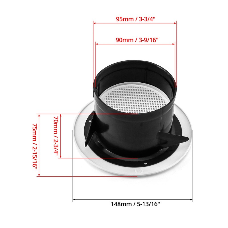 QWORK Air Vent ABS Louver Grille Cover, 4 Pack 4"