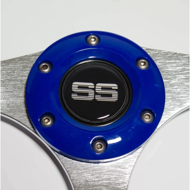 Huskey Blue SS Golf Cart Steering Wheel w/ Hub Adapter