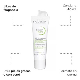 Bioderma Sébium Hydra Crema Hidratante Y Calmante Acné 40ml Acneica Día