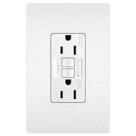 Pass & Seymour 1597-TRWRW Specification Grade Tamper and Weather Resistant Self-Test GFCI Duplex Receptacle 15 Amp 125 Volt AC NEMA 5-15R White Radiant TradeMaster