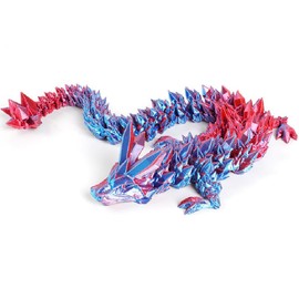 3D Printed Dragon,Chinese Dragon,Dragon Statue 12 in Fidget Toys for Autism/ADHD,3D Printed Gift Toy, Executive Desk Toys,Home Office Decor (Blue Red)