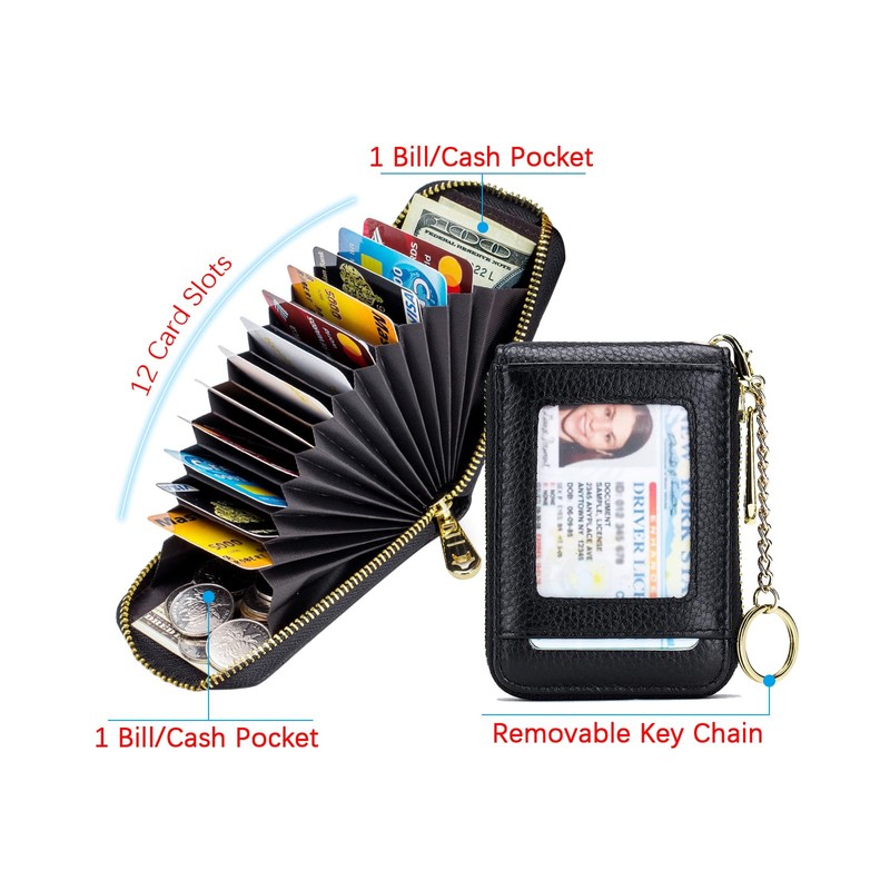 imeetu Women RFID Credit Card Holder Wallet, Keychain & ID