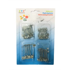 Safety Pins - 100 Pieces Small Medium Large Safety Pins Assorted Sizes for Arts Crafts Baby Clothing Durable Nickel Plated Pins 25mm 30mm 35mm 40mm