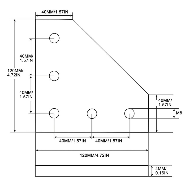 Seekliny 8pcs 4040 L Corner Bracket Joining Plate T Slotted