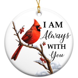 Always with You Cardinal Christmas Ornaments, Red Cardinal Ornaments for Christmas Tree Decorations, Memorial Christmas Ornaments Gifts for Loss of Loved One in Heaven, Memorial Gifts Ideas Home Decor