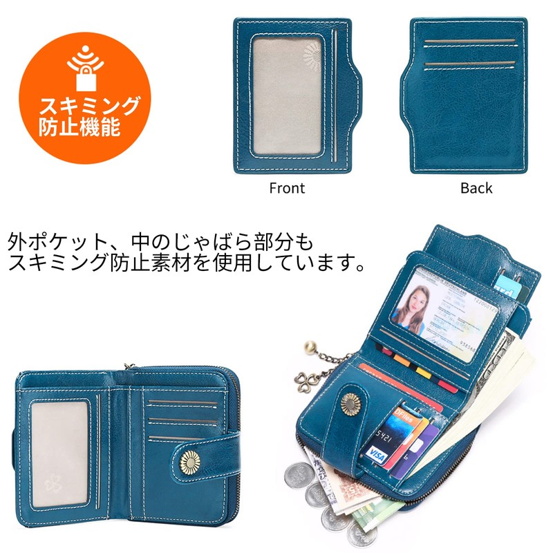 SENDEFN Women's Bi-fold Wallet, Genuine Leather, Popular, Stylish, Soft to