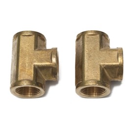 LTWFITTING Brass Pipe Fitting 3/4" Female NPT Thread Tee Fuel Air(Pack of 2)