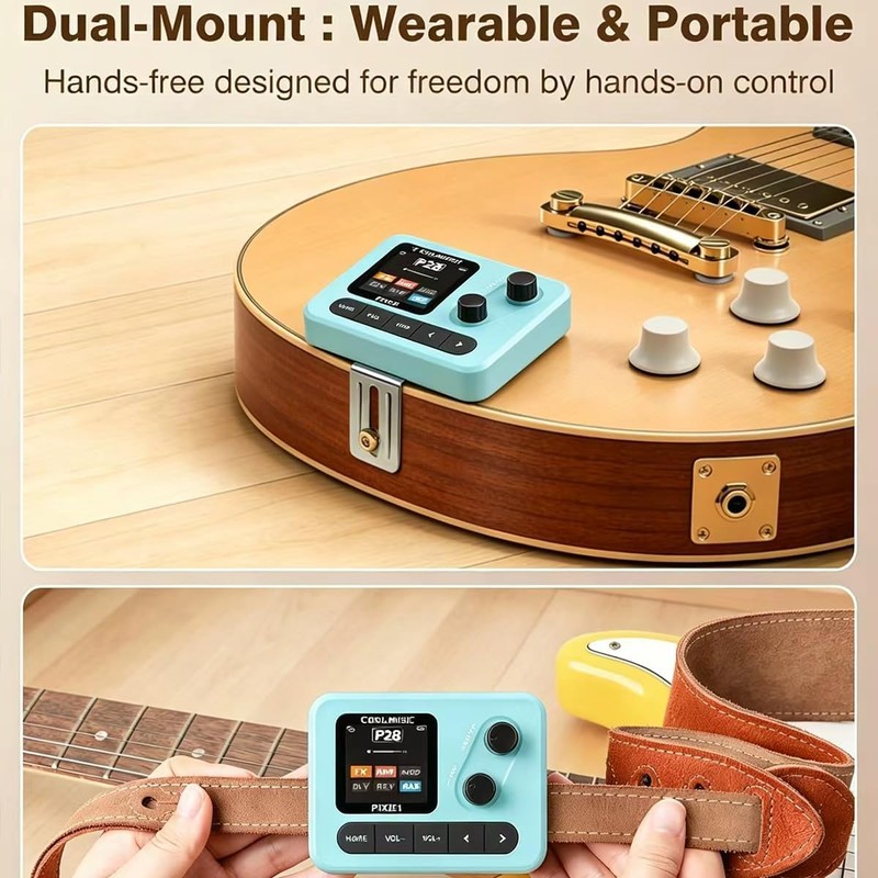 Electric Guitar Multi Effects Pedal with IR Cabinet Simulation, USB