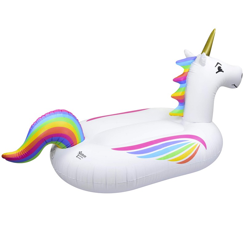GoFloats Giant Inflatable Unicorn - Includes Unicorn Drink Float- Trending