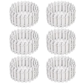 Elsjoy 6 Pieces 35 Inch Miniature Fairy Garden Fence, Decorative Wooden White Picket Fence Mini Wood Garden Fence, Mini Farm Fence for Crafts, DIY Diorama Project, Dollhouse, Plant Pot