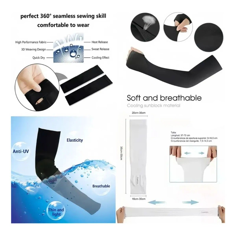 3pcs Mangas Elasticidad Protectora Uv Y Máscara Sombrero Sol