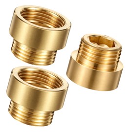 3 Pcs Tub Spout Adapter Length 20 mm G1/2 Male to Female Brass Fittings Pipe Plumbing Extender Pipe Fitting Coupler Copper Shower Head Extender for Connecting and Extending Pipes Tubs Taps