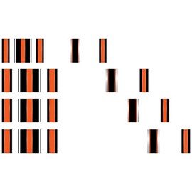 White Water Archery Non-Laminated Orange White Black Traditional 5 Crest Arrow Wraps 15 pk Choose Length Width (8, 1)