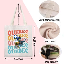 ENSIANTH Quebec Tourist Souvenir Montreal Quebec Canada Travel Tote Bag Quebec Moving Away Shoulder Bag Canadian Gift (CA Quebec bag)